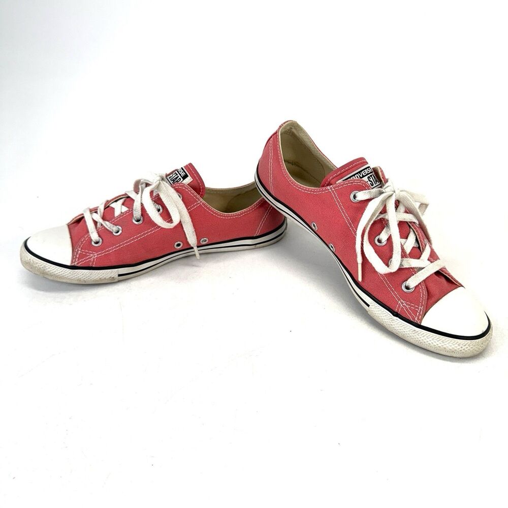 Converse All Star Low Top Pink Lace Up Sneakers Tennis Shoes Women 9 Men 7
